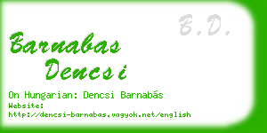 barnabas dencsi business card
